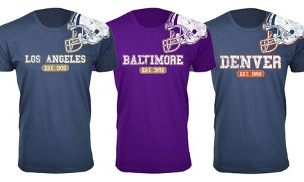 Men's Vintage Football Shoulder Helmet T-Shirts (Extended Sizes Available)