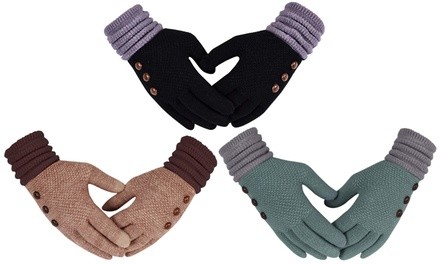 Women's Touch-Screen Cuffed Gloves