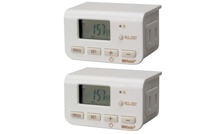 Woods 24h Digital Plug-In Timer (2-Pack)