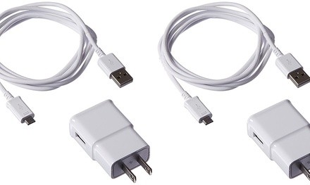 Samsung 2 Travel Charger Adapters with 2 OEM  Micro USB Cables 