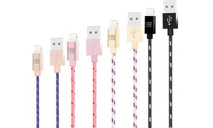 LAX Apple-Certified Durable 6Ft. Braided Lightning Cable (1-, 2-, or 3-Pack)