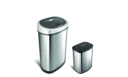 Nine Stars Stainless Steel Motion Sensor Trash Can Set (2-Piece)