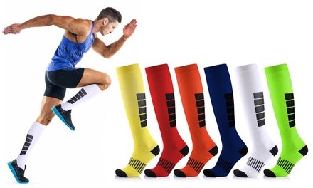 XTF Graduated Mid-Calf Compression Socks for Men and Women (6 Pairs)