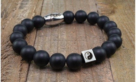 Men's Beaded Stone Bracelets for Luck, Good Fortune and Protection by Free Essence