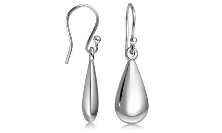 Sterling Silver Pear Shape Hanging Earrings By Paolo Fortelini