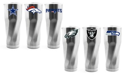 NFL Stainless Steel Travel Tumbler with Swirl Base and Lid (30 Oz.)