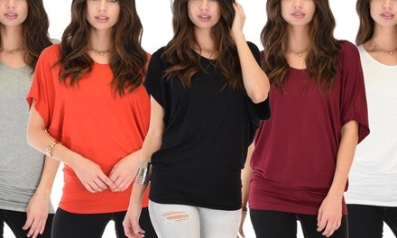 Lyss Loo Women's Dolman Top (3-Pack). Plus Sizes Available.