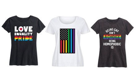 Women's LGBT Pride Month T-Shirt. Plus Sizes Available. 