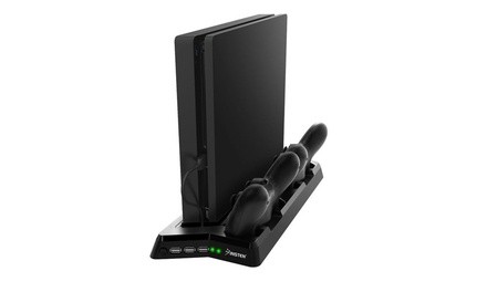 Insten Dual Charging Station Stand with Cooling Fan for Sony PlayStation 4/4 Slim