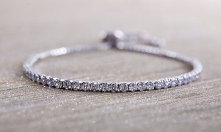 Adjustable Studded Tennis Bracelet Made with Swarovski Elements by Nina & Grace (Multiple Options Available)