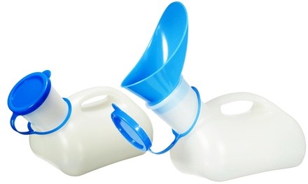 Lightweight Portable Unisex Urinal with Snap-On Cover