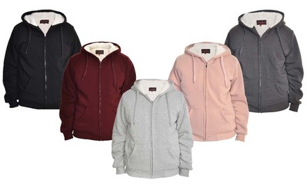 Women's Full-Zip Sherpa-Lined Hoodie. Plus Sizes Available. 