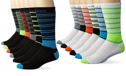 Head Men's Performance Athletic Crew Socks. Multiple Styles Available. (12 Pairs)