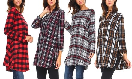 Women's Plaid Tunic. Plus Sizes Available.