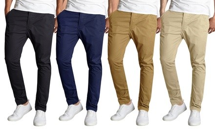 Galaxy By Harvic Men's Slim-Fit Stretch Chino Pants. Multiple Styles Available